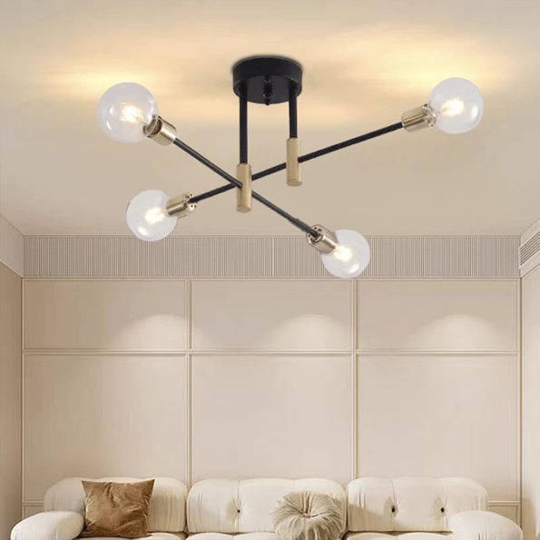 Modern Metal Geometric Dining Room Ceiling Light, Black, Trichromatic ...